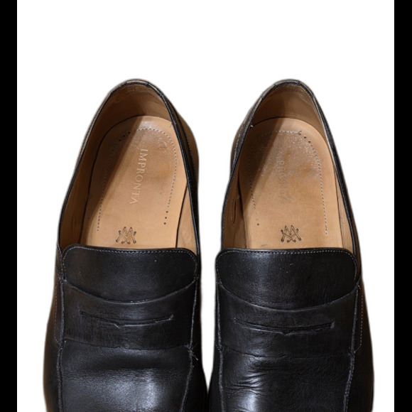 Mezlan Impronta Newport Penny Loafer Dress Shoes Mens 9 M Black Leather 8/57 - Picture 4 of 16